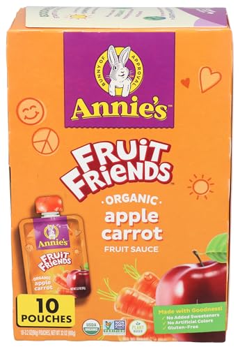 Annie's Fruit Friends Organic Apple Carrot Fruit Sauce, Case of 4, 10 Count, 3.2 Ounce Pouches