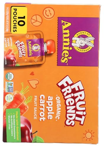Annie's Fruit Friends Organic Apple Carrot Fruit Sauce, Case of 4, 10 Count, 3.2 Ounce Pouches