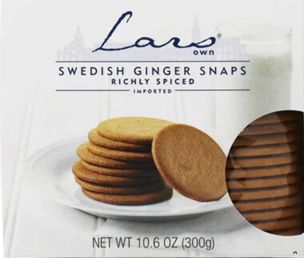 Lar's Own Swedish Ginger Snaps Cookies, Case of 12, 10.5 oz Boxes