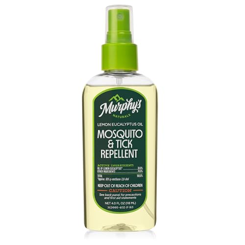 Murphy's Naturals Lemon Eucalyptus Oil Mosquito and Tick Repellent Spray, Case of 6, 4 Fluid Ounce
