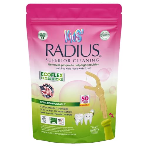 RADIUS Bubblegum EcoFlex Kids Floss Picks, 50 Count