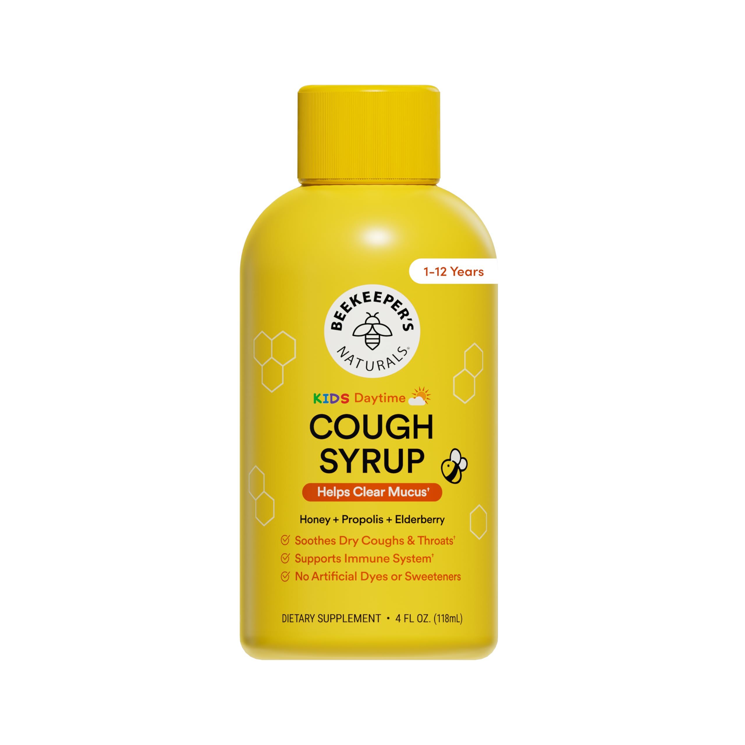 Beekeeper's Naturals Kids Propolis Cough Syrup, 4 Fl Oz