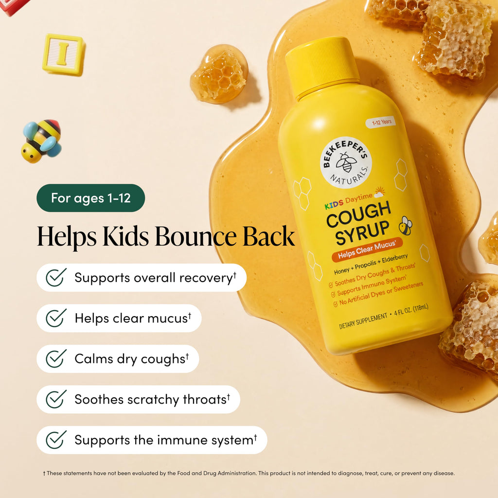 Beekeeper's Naturals Kids Propolis Cough Syrup, 4 Fl Oz