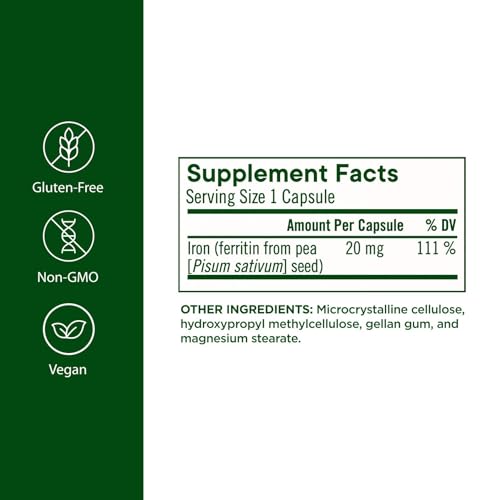 Flora Ferritin+ Plant-Based Iron Supplement, 30 Capsules