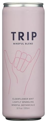 TRIP Mindful Blend Elderflower Mint Sparkling Drink, 12 Fluid Ounce Cans, Case of 12