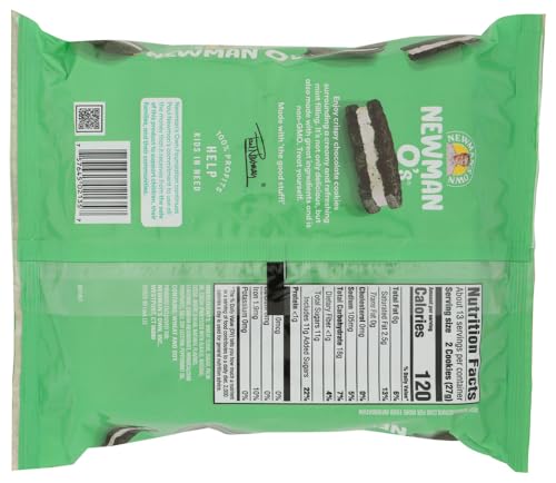 Newman's Own Mint Chocolate Sandwich Cookies, Case of 8, 13 Ounce Packs