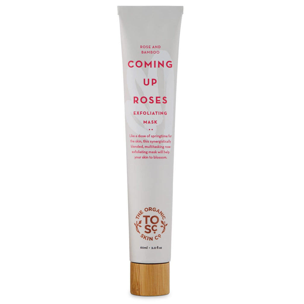 The Organic Skin Co Coming Up Roses Rose and Bamboo Hydrating Face Mask Exfoliating Scrub, 2 Fluid Ounces