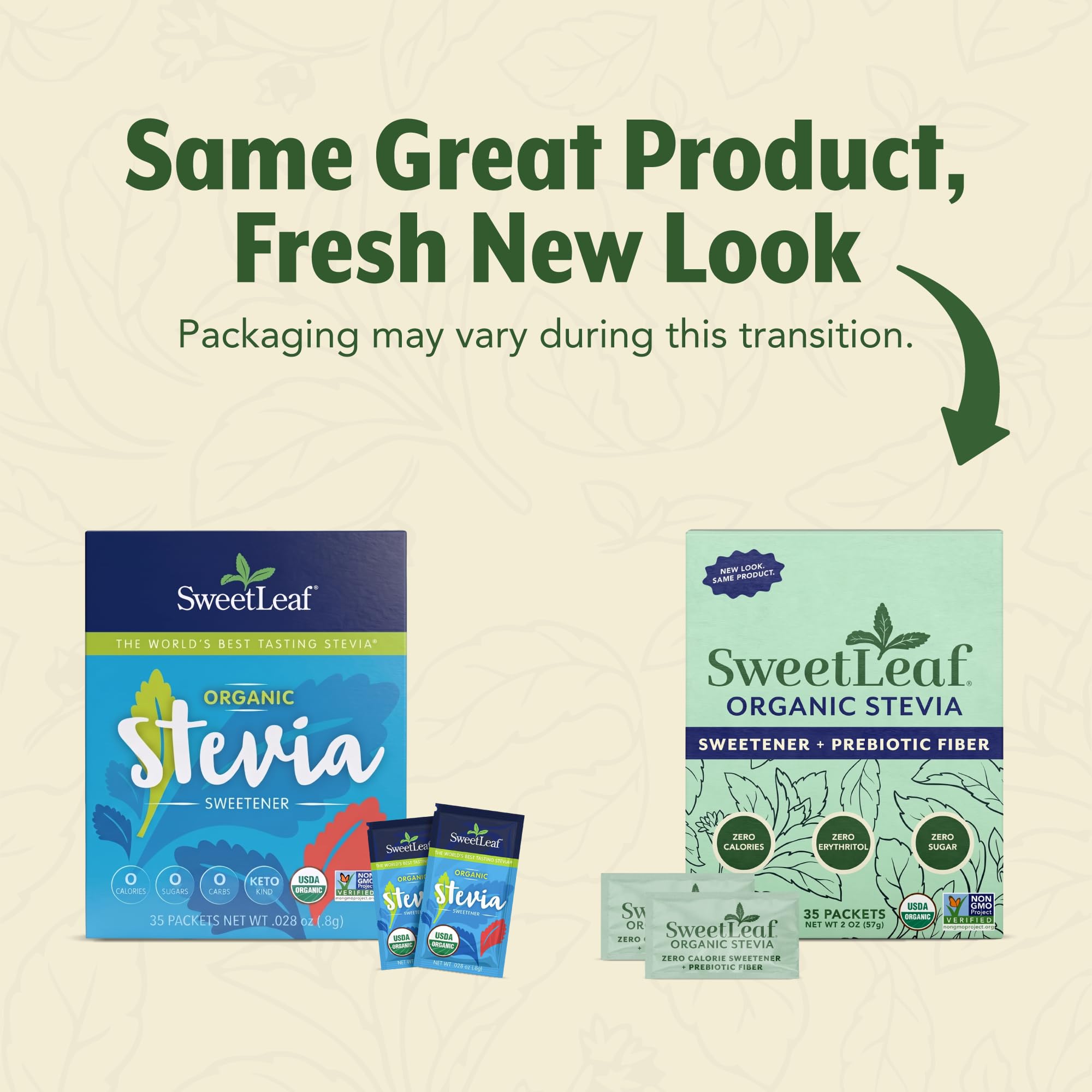 SweetLeaf Organic Stevia Sweetener, Case of 6, 35 Count