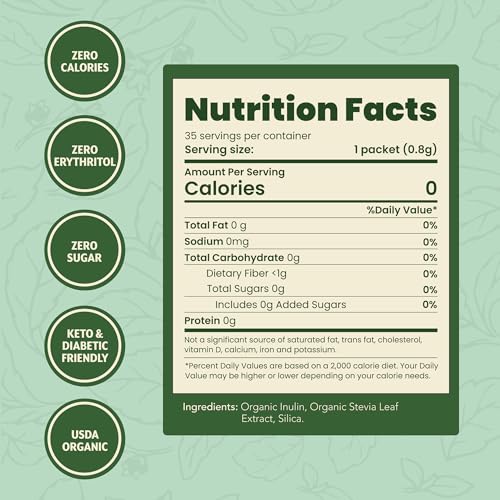 SweetLeaf Organic Stevia Sweetener, Case of 6, 35 Count
