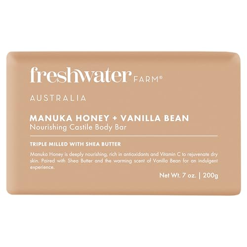 Freshwater Farm Australia Manuka Honey Vanilla Bean Body Bar, Case of 8, 7 oz