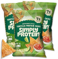 Simply Protein Hint of Lime Restaurant Style Tortilla Chips, Case of 6, 4.58 Ounce Bags