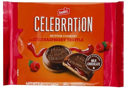 Celebration Cookies Butter Cookies Raspberry Truffle, Case of 12, 8.46 Ounce Boxes