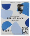 White Leaf Provisions Organic Unsweetened Blueberry Applesauce, Case of 6, 4 Count, 3.2 Ounce Pouches