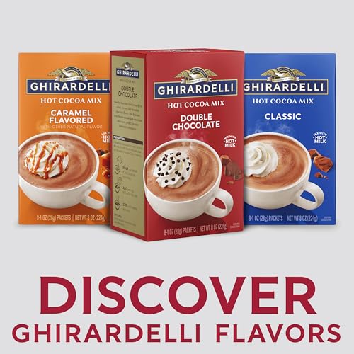 Ghirardelli Double Chocolate Hot Cocoa Mix, Case of 8, 8 Ounce Cartons