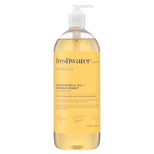 Freshwater Farm Australia Lemon Myrtle And Manuka Honey Body Wash, Case of 3, 34 Fluid Ounces Each