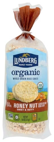Lundberg Family Farms Organic Honey Nut Rice Cakes, Case of 6, 8.1 Ounces Each