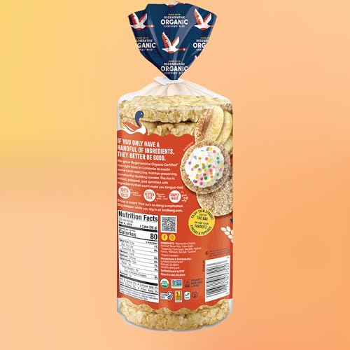 Lundberg Family Farms Organic Salted Caramel Rice Cakes, Case of 6, 9.3 Ounces Each