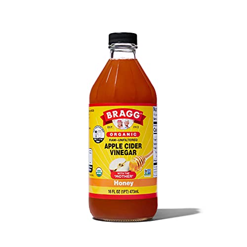 Bragg Organic Apple Cider Vinegar Honey Blend with The Mother, Case of 6, 16 fl oz