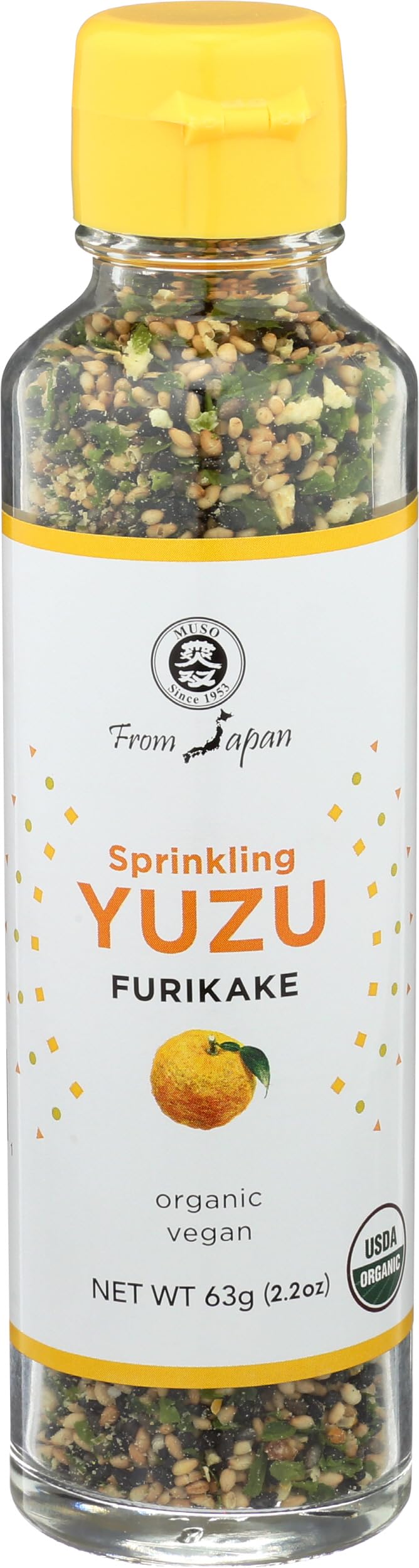 Muso From Japan Organic Yuzu Furikake Sprinkle, Case of 6, 2.2 Ounces Each