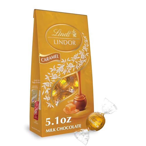 Lindt Lindor Milk Chocolate Caramel Truffles, Case of 6, 5.1 oz