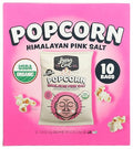LesserEvil Organic Himalayan Pink Popcorn, Case of 6, 10 Count 0.46 oz Bags