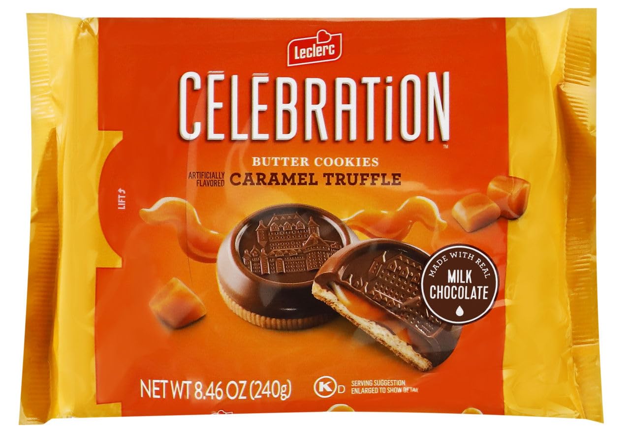 Celebration Butter Cookies Caramel Truffle, Case of 12, 8.46 Ounce Packs