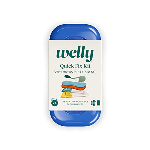 Welly Quick Fix First Aid Kit, Assorted Bandages And Ointments, 24 Count