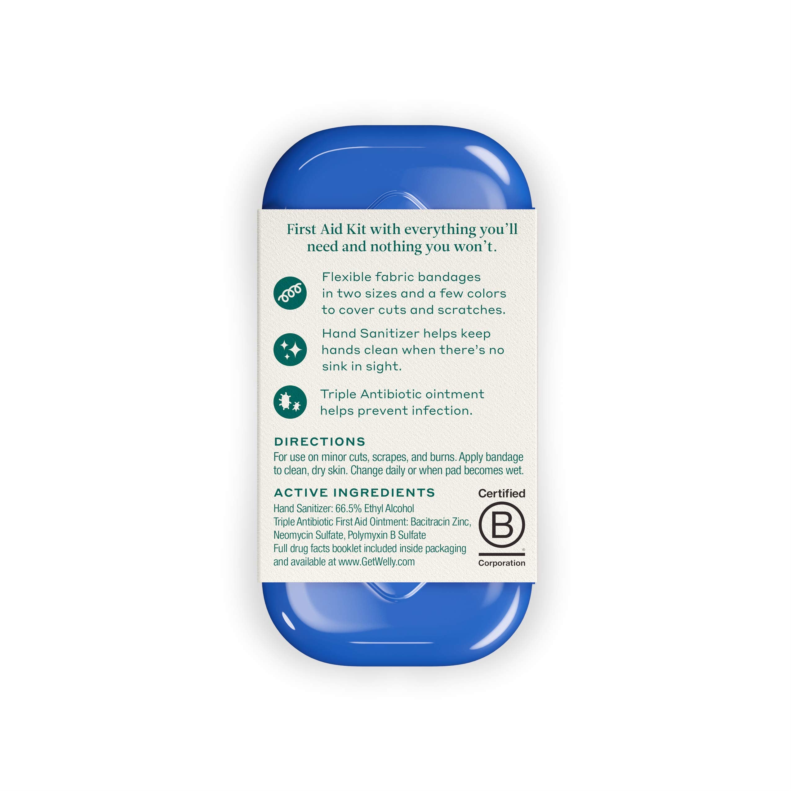 Welly Quick Fix First Aid Kit, Assorted Bandages And Ointments, 24 Count