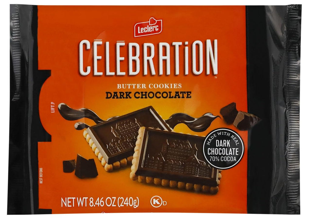 Celebration Cookies Dark Chocolate Butter Cookies, Case of 12, 8.46 Ounces Each
