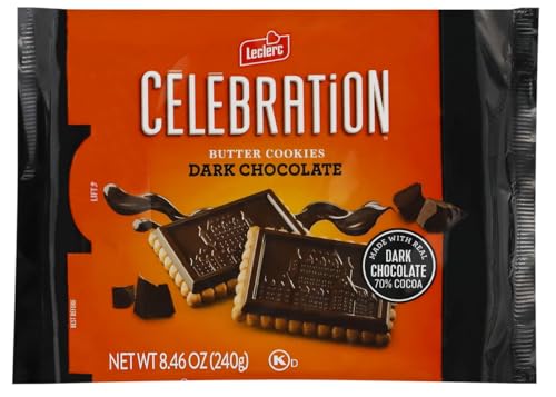 Celebration Cookies Dark Chocolate Butter Cookies, Case of 12, 8.46 Ounces Each