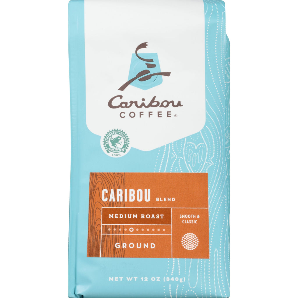 Caribou Coffee Daybreak Blend Light Roast Ground Coffee, Case of 6, 12 Ounces Each