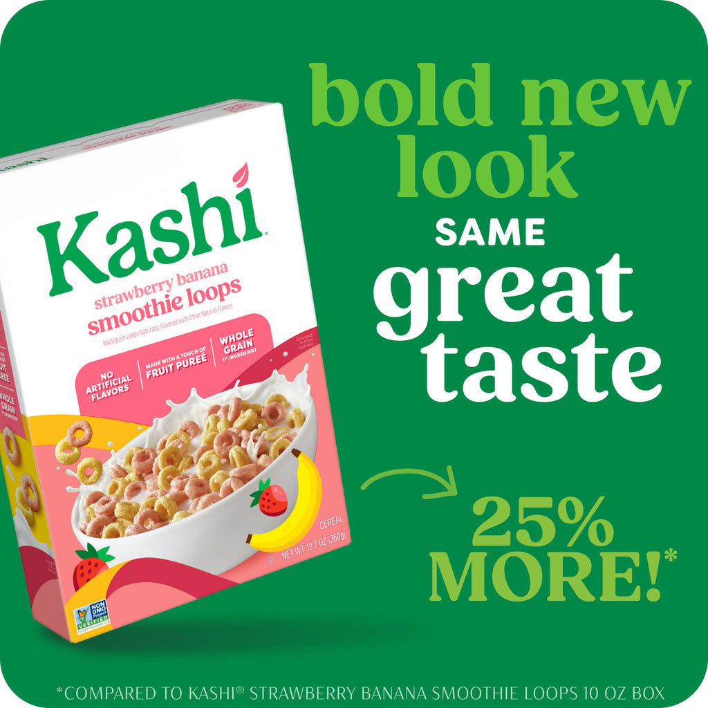 Kashi Strawberry Banana Smoothie Loops Breakfast Cereal, Case of 8, 12.7 Ounce
