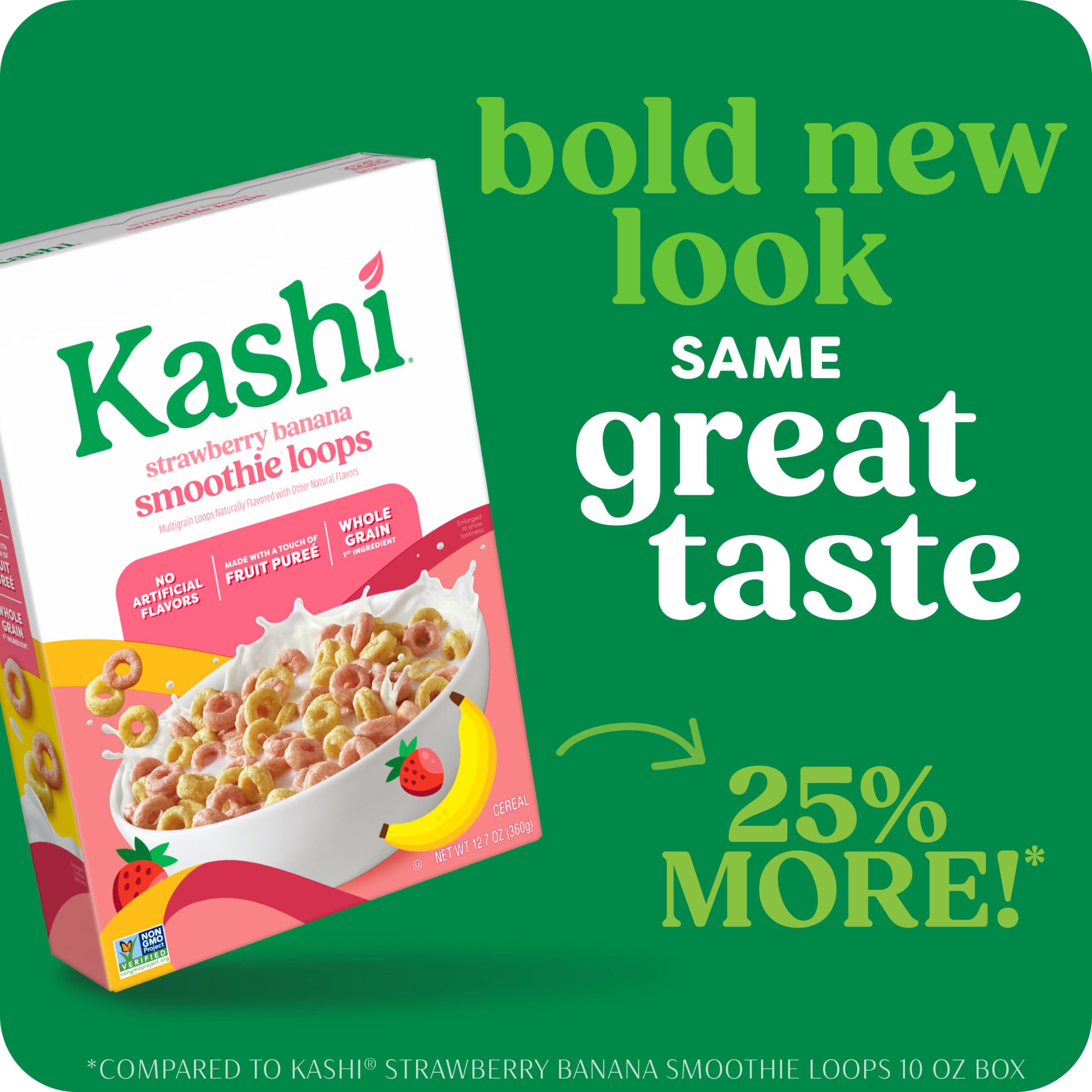 Kashi Strawberry Banana Smoothie Loops Breakfast Cereal, Case of 8, 12.7 Ounce