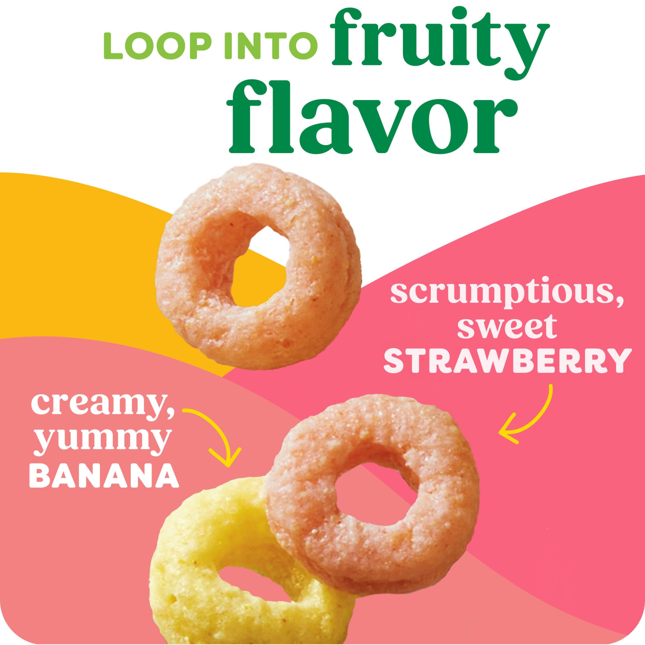 Kashi Strawberry Banana Smoothie Loops Breakfast Cereal, Case of 8, 12.7 Ounce
