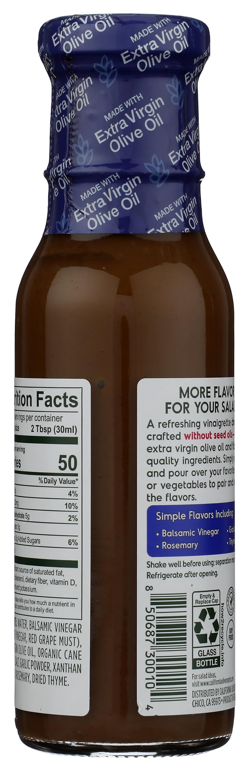 California Olive Ranch Balsamic Vinaigrette Salad Dressing, Case of 6, 8 Fluid Ounces Each