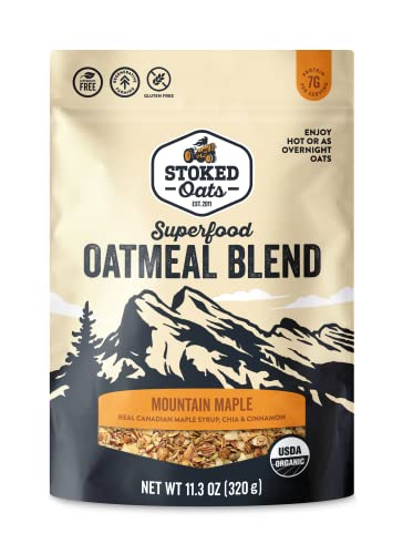 Stoked Oats Mountain Maple Oatmeal, Case of 8, 11.3 oz
