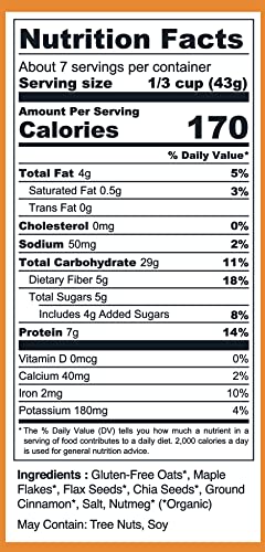 Stoked Oats Mountain Maple Oatmeal, Case of 8, 11.3 oz