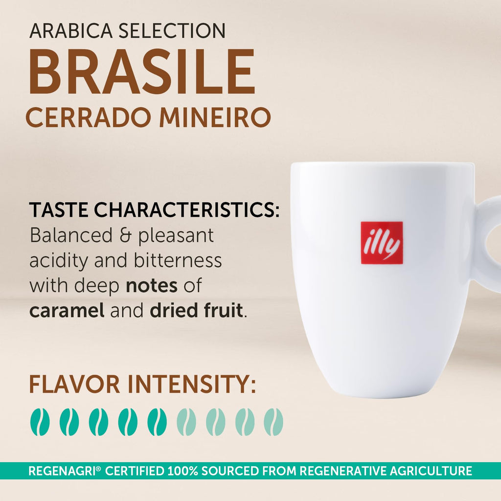 Illy Arabica Selection Brasile Whole Bean Coffee Case of 6, 8.8 Ounce