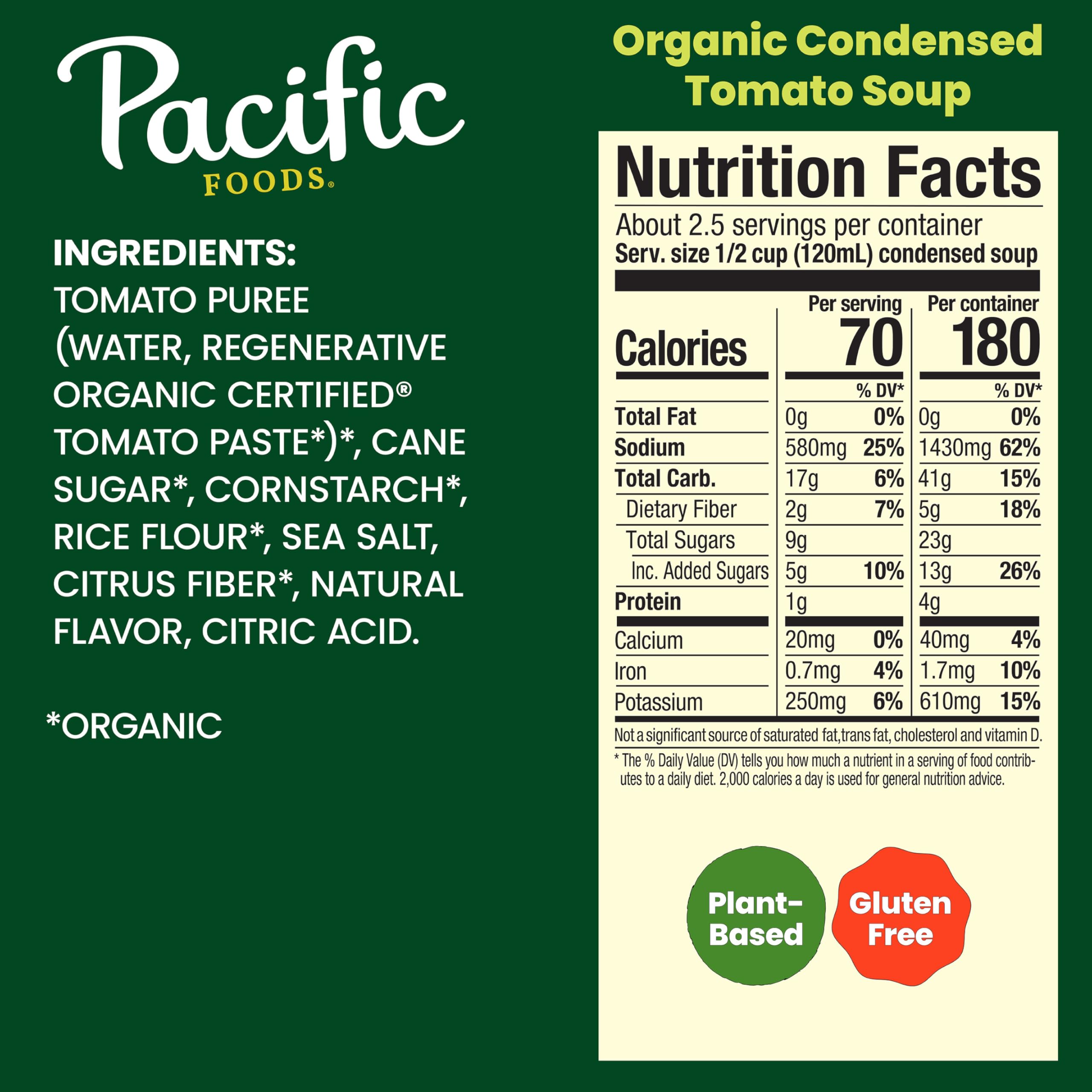 Pacific Foods Organic Condensed Tomato Soup, 10.75 Fluid Ounce, Case of 12