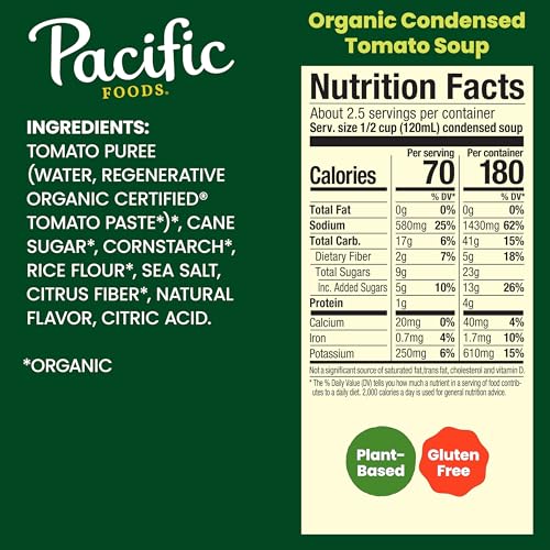 Pacific Foods Organic Condensed Tomato Soup, 10.75 Fluid Ounce, Case of 12