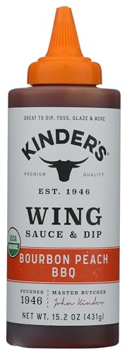 Kinder's Organic Bourbon Peach Barbecue Sauce, 15.2 Ounce, Case of 6