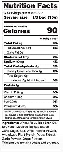 Nora Snacks Tempura Original Seaweed Snack, Case of 12, 1.41 Ounce Bags