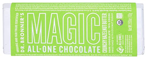 Dr. Bronner's Magic All-One Organic Dark Chocolate Hazelnut Butter Bar, Case of 12, 2.93 Ounce Bars