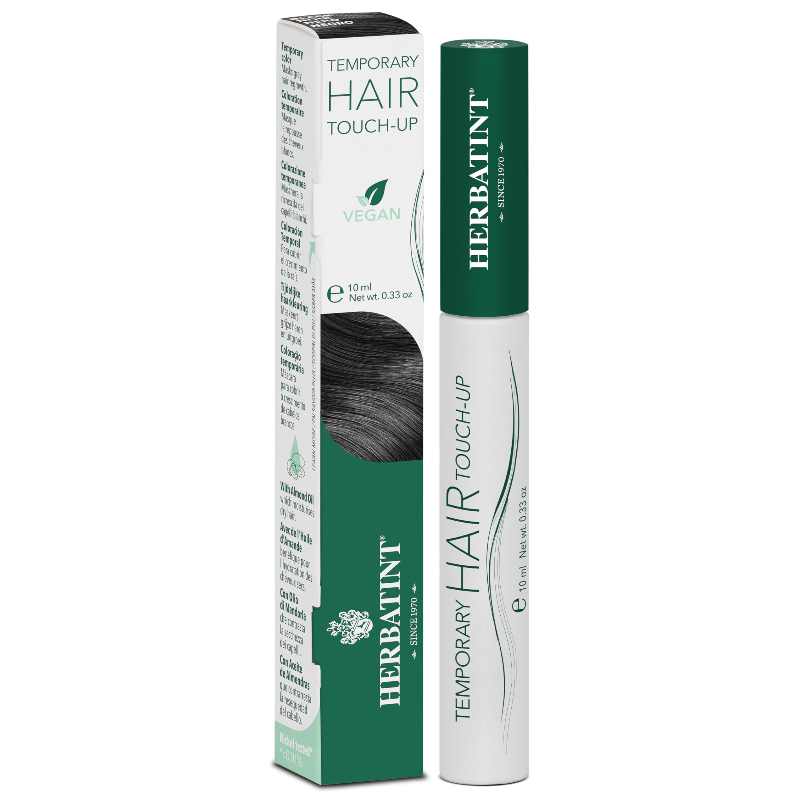 Herbatint Black Temporary Hair Color Touch-Up, Case of 6, 0.33 Ounce Tubes