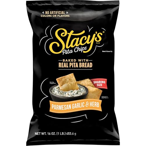 Stacy's Parmesan Garlic and Herb Pita Chips, Case of 6, 16 Ounce Bags