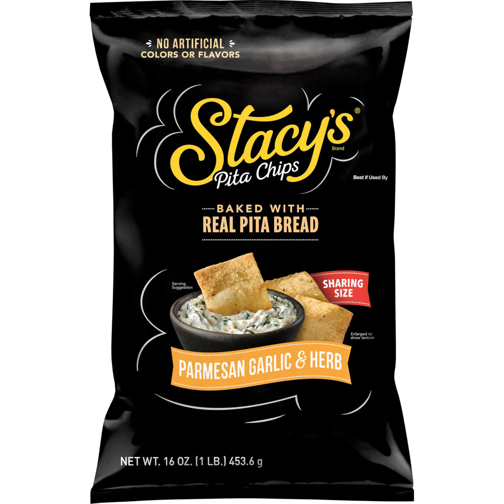 Stacy's Parmesan Garlic and Herb Pita Chips, Case of 6, 16 Ounce Bags