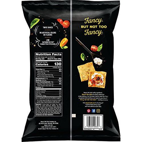 Stacy's Parmesan Garlic and Herb Pita Chips, Case of 6, 16 Ounce Bags