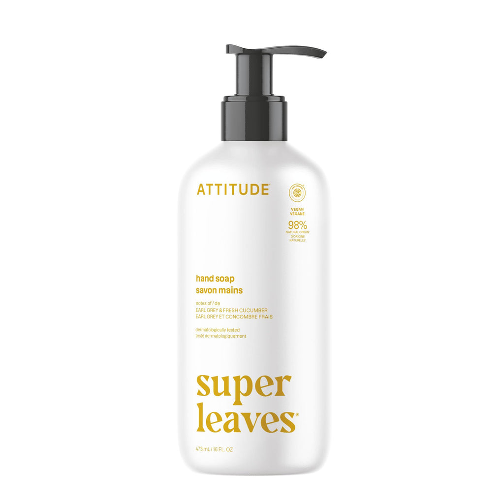 Attitude Super Leaves Earl Grey and Cucumber Hand Soap, 16 Fluid Ounces