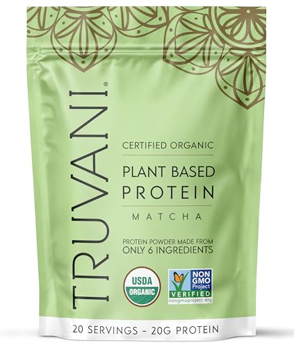 Truvani Organic Matcha Plant Protein Powder, 22 Ounces