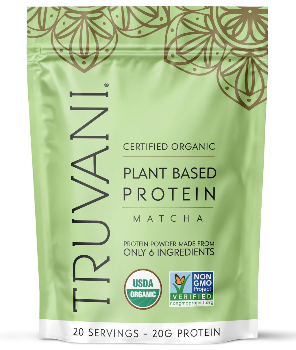 Truvani Organic Matcha Plant Protein Powder, 22 Ounces